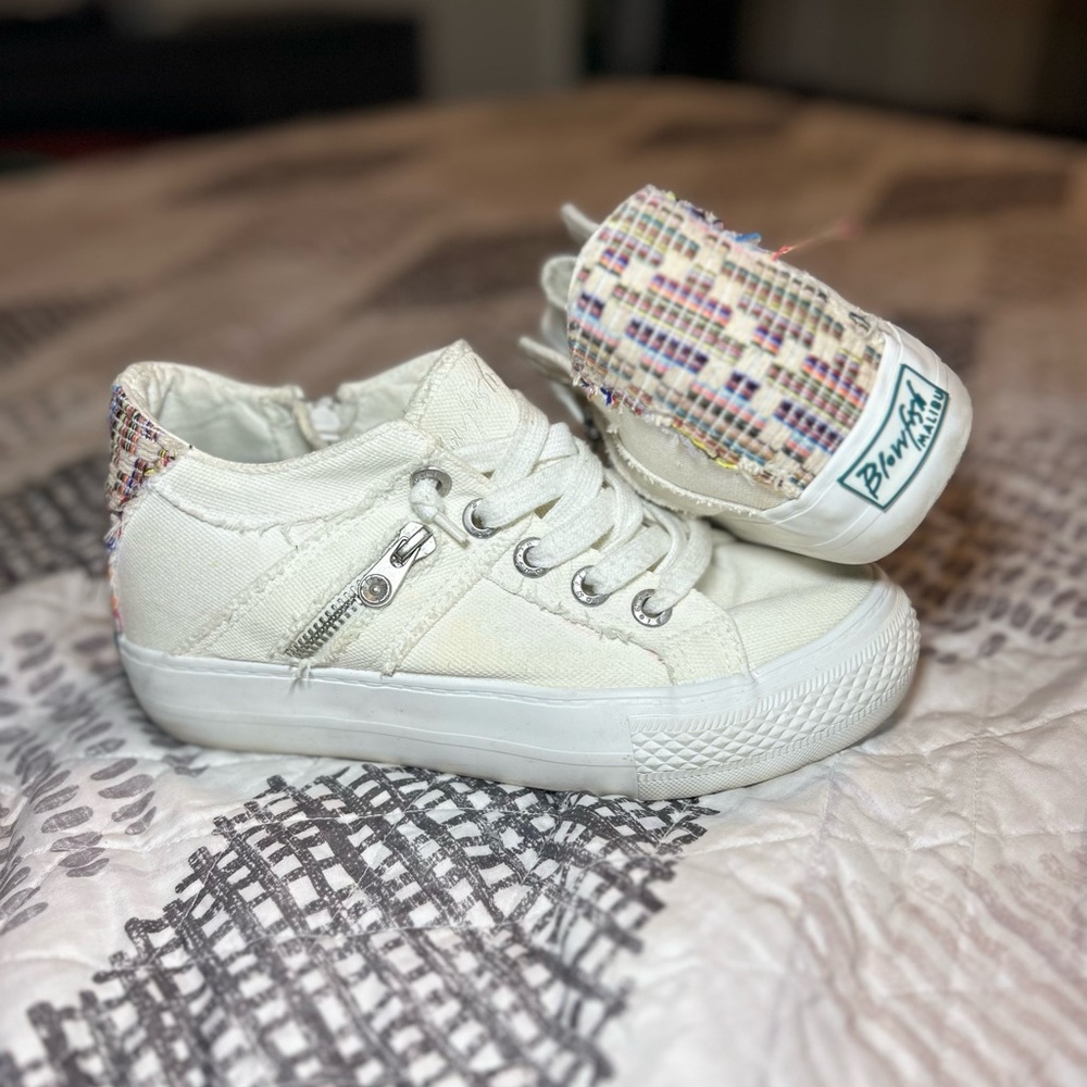 Blowfish Off-White High-Top Sneakers with Multicolor Details
